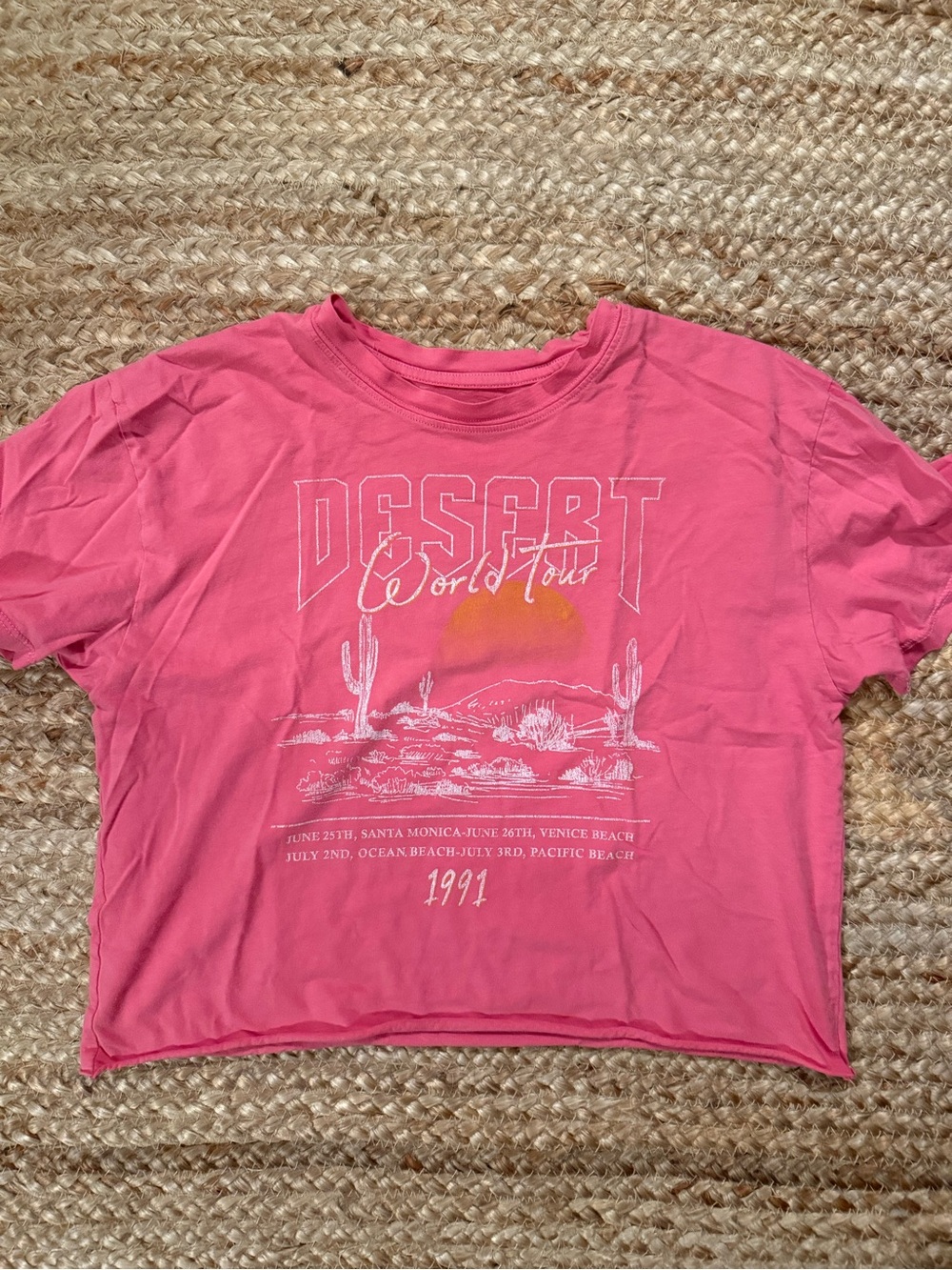 Vintage-Inspired Pink Desert World Tour Crop Tee